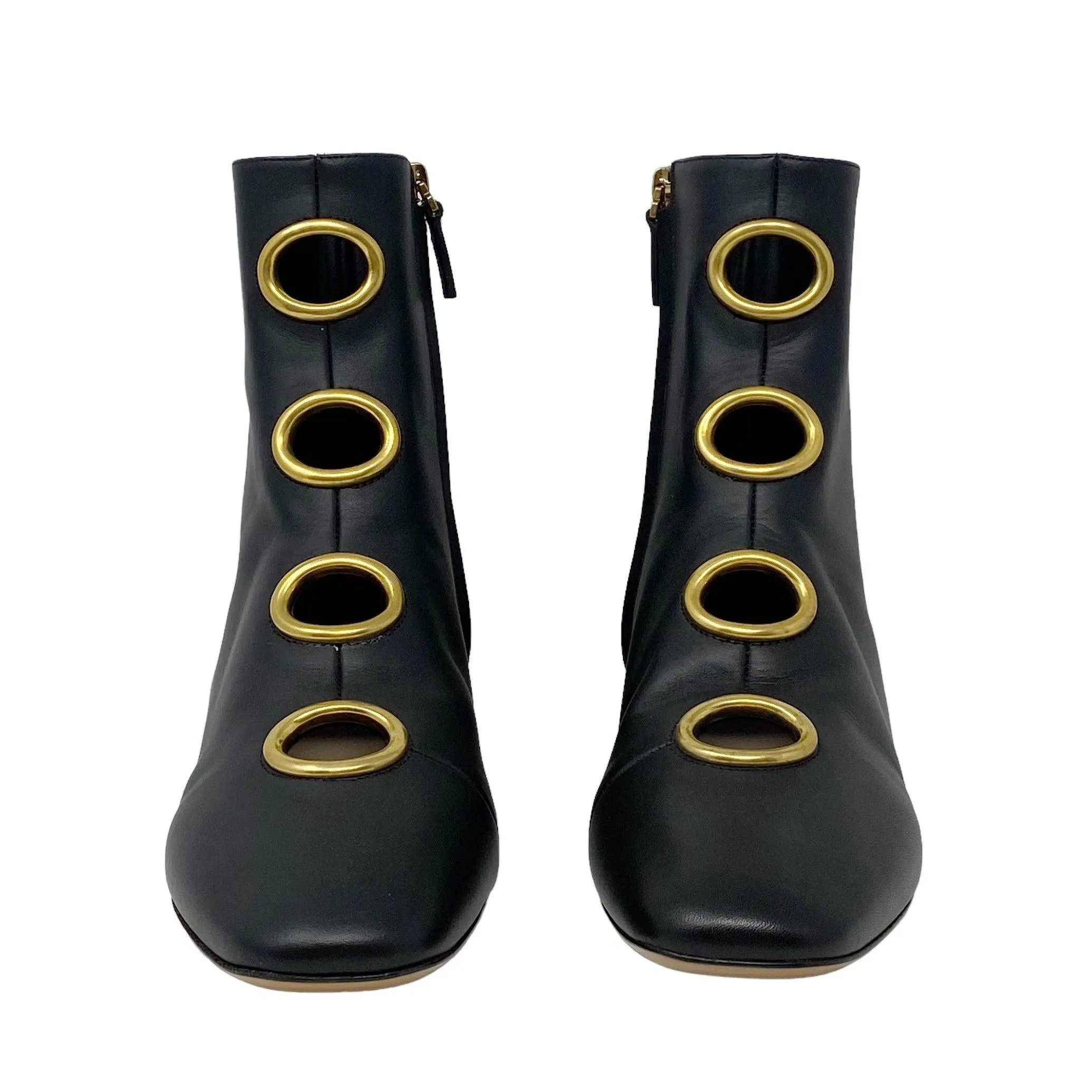 Valentino Black Eyelet Ankle Boots 38.5
