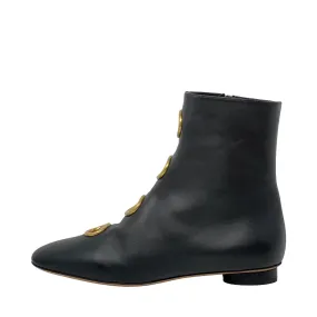 Valentino Black Eyelet Ankle Boots 38.5