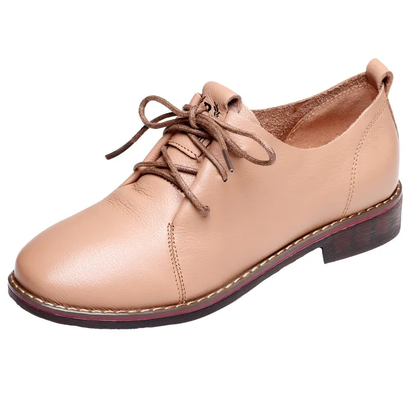 Women Retro Leather Soft Casual Shoes