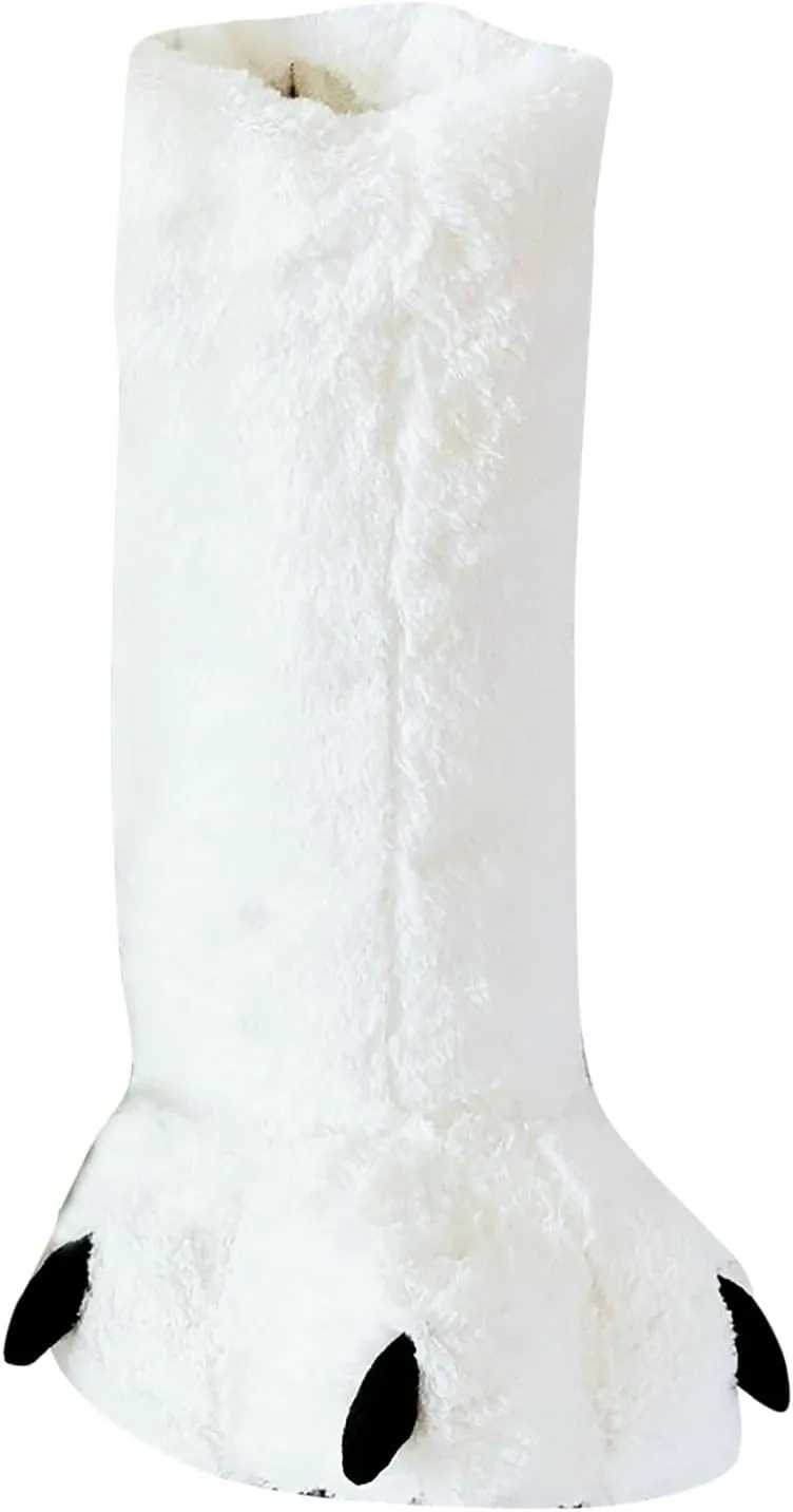 Women's Boot Slippers Ultra High Top Boot Plush Bear Slippers Indoor Floor Full Covered Jelly Slide Sandals for Women