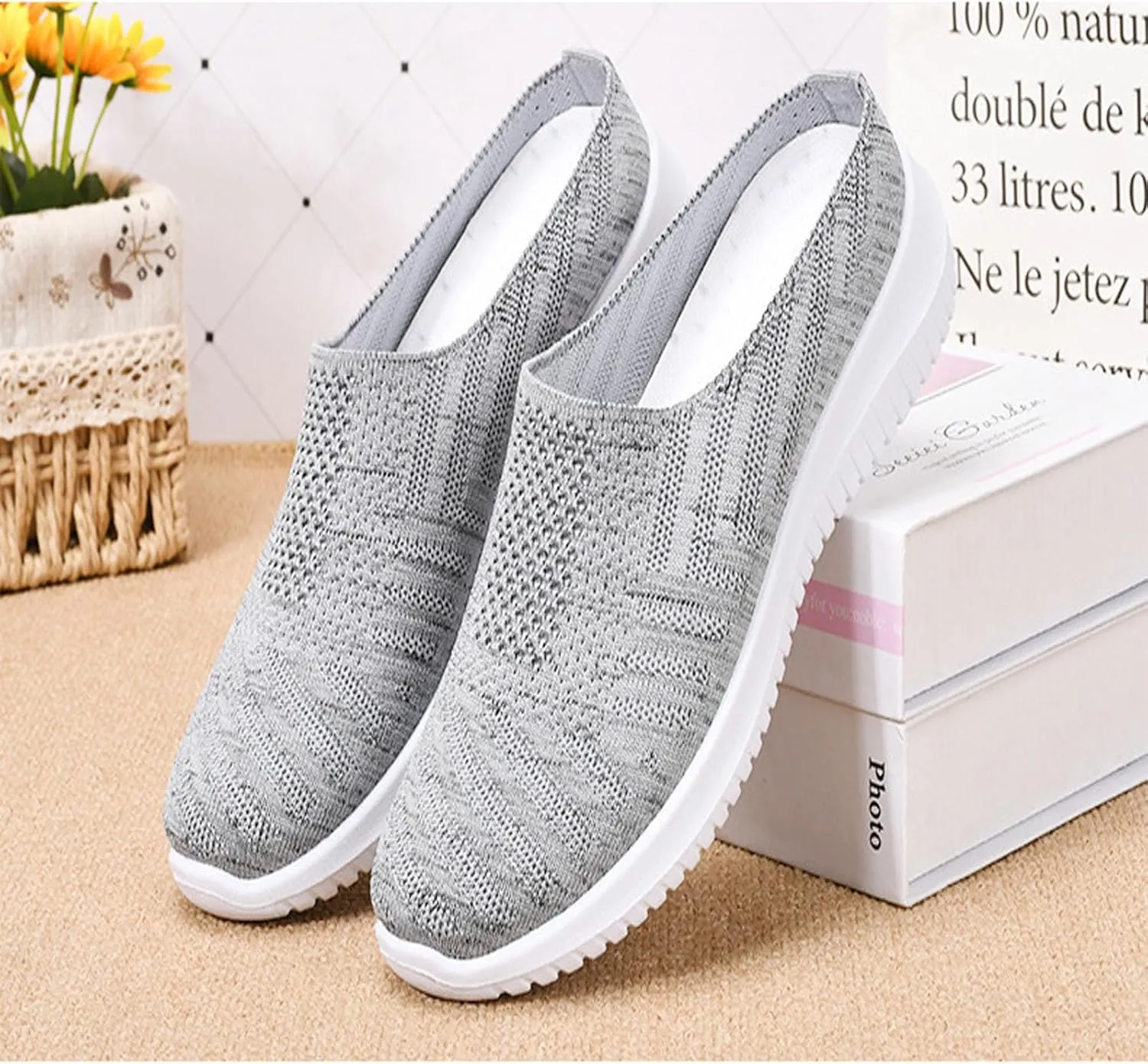 Women's Breathable Mesh Slip On Loafers Comfortable Flat Casual Shoes for Spring Summer Lightweight Walking Daily