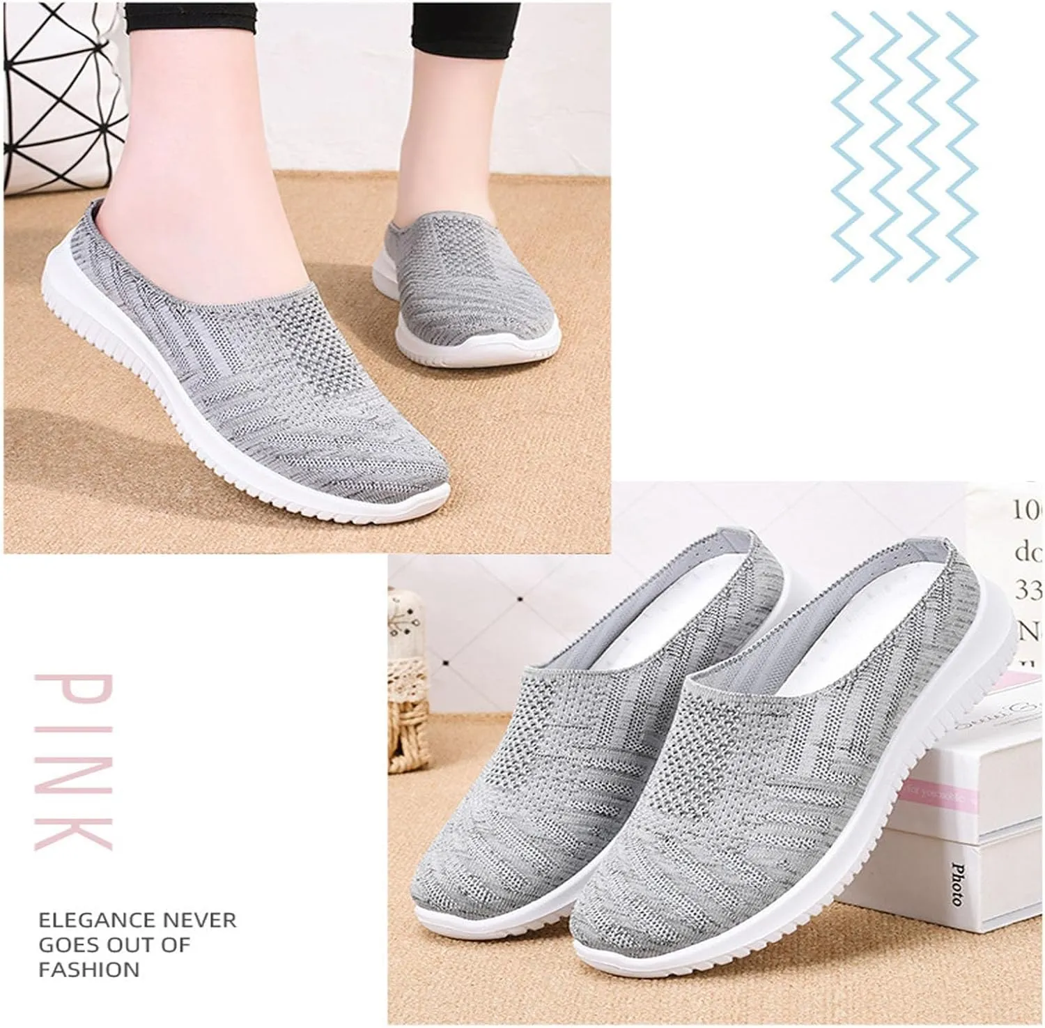 Women's Breathable Mesh Slip On Loafers Comfortable Flat Casual Shoes for Spring Summer Lightweight Walking Daily