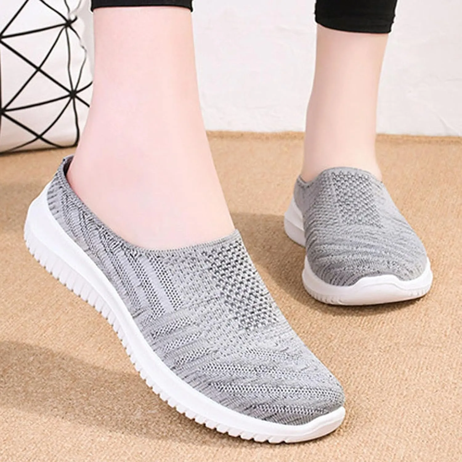 Women's Breathable Mesh Slip On Loafers Comfortable Flat Casual Shoes for Spring Summer Lightweight Walking Daily