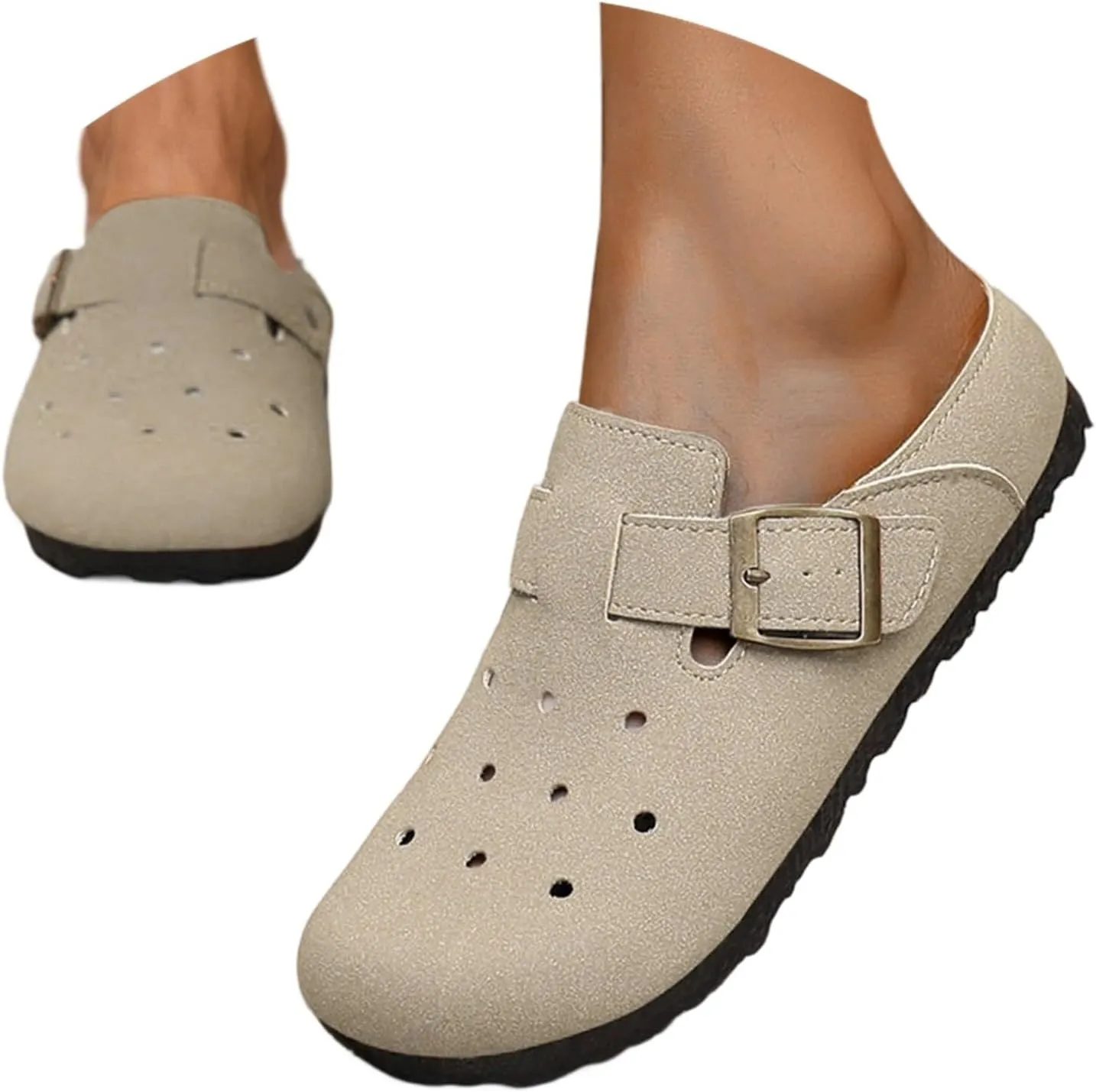 Women's Casual Closed Toe Clogs Breathable Slip On Shoes Comfortable Flat Sandals for Daily Wear Dating Outfits