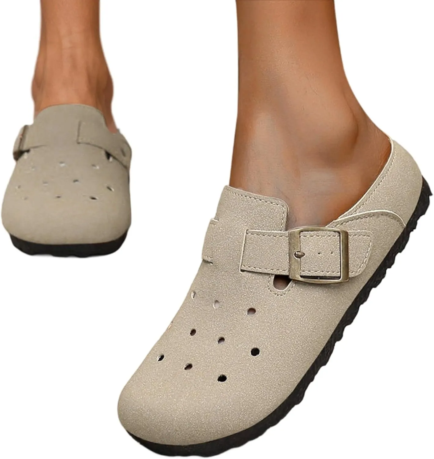 Women's Casual Closed Toe Clogs Breathable Slip On Shoes Comfortable Flat Sandals for Daily Wear Dating Outfits