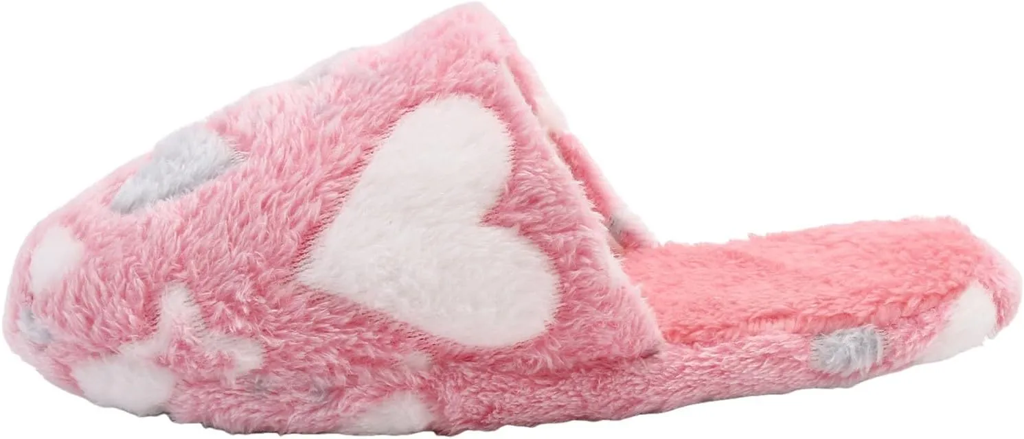 Women's Cotton Slippers Winter Warm Slippers Soft Flat Soled Cute Plush Love Star Print Women 9