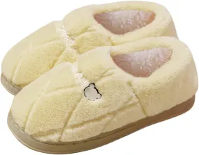 Womens Cozy Fuzzy Slippers, Indoor/Outdoor Fluffy House Slippers with Memory Foam & Anti-Skid Sole