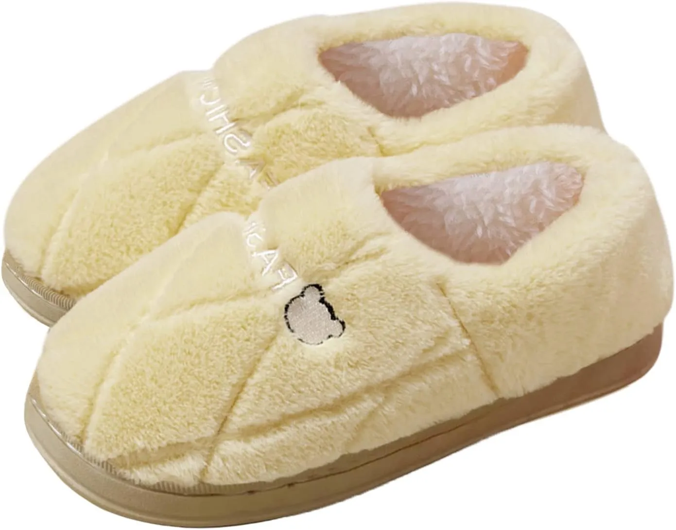 Womens Cozy Fuzzy Slippers, Indoor/Outdoor Fluffy House Slippers with Memory Foam & Anti-Skid Sole