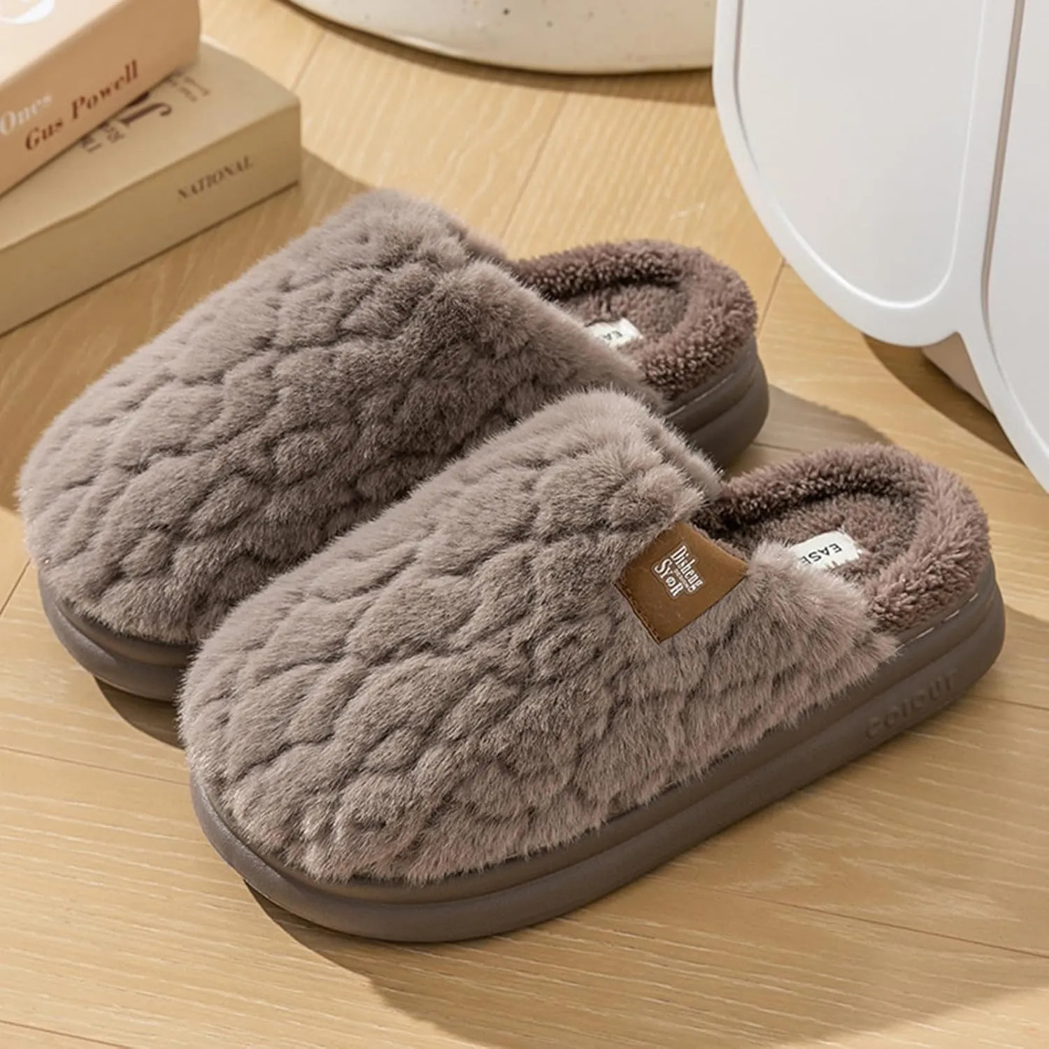Women's Cozy Thick Winter Slippers Fuzzy Indoor Fluffy House Shoes Comfy Slip-on Home Bedroom Cute Warm Outdoor Shoe