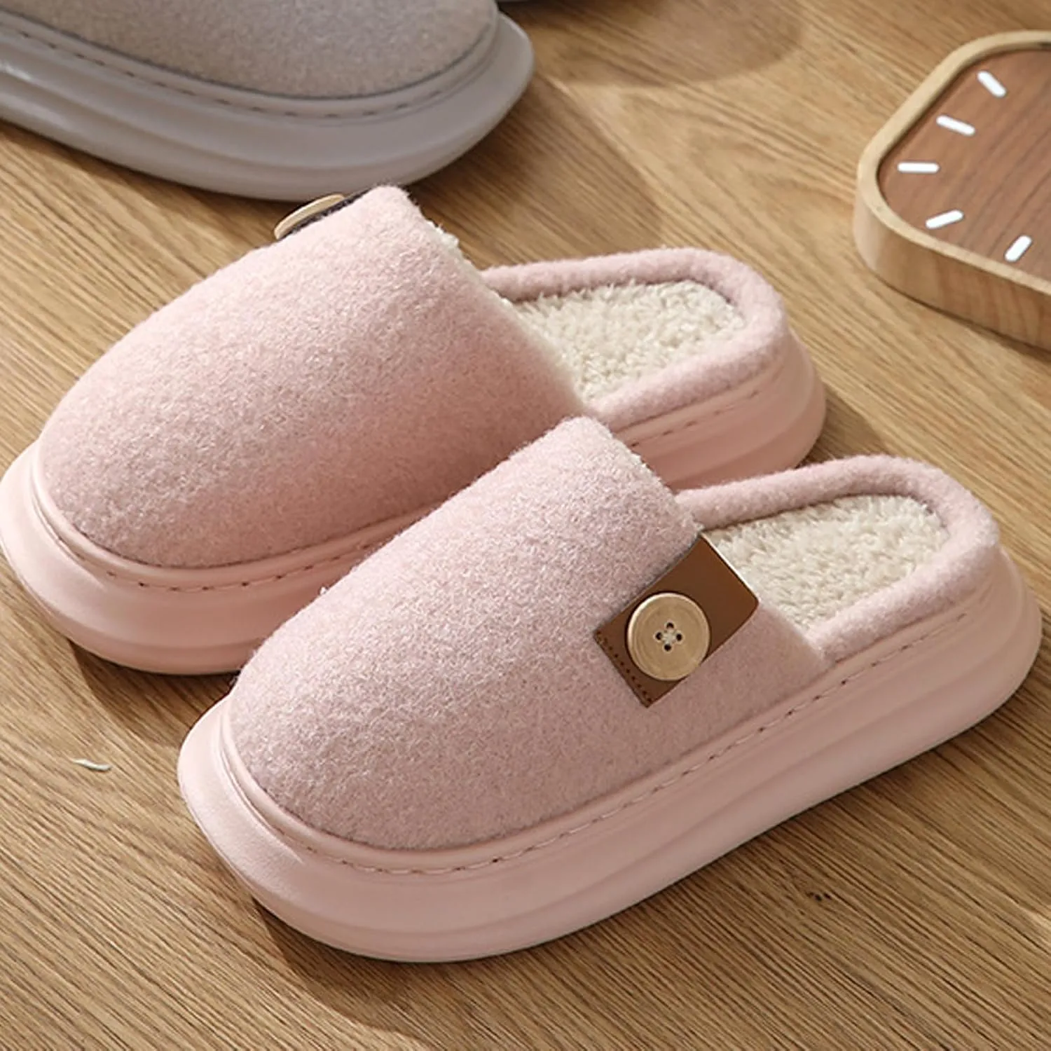 Women's Cozy Thick Winter Slippers Fuzzy Indoor Fluffy House Shoes Comfy Slip-on Home Bedroom Cute Warm Outdoor Shoe