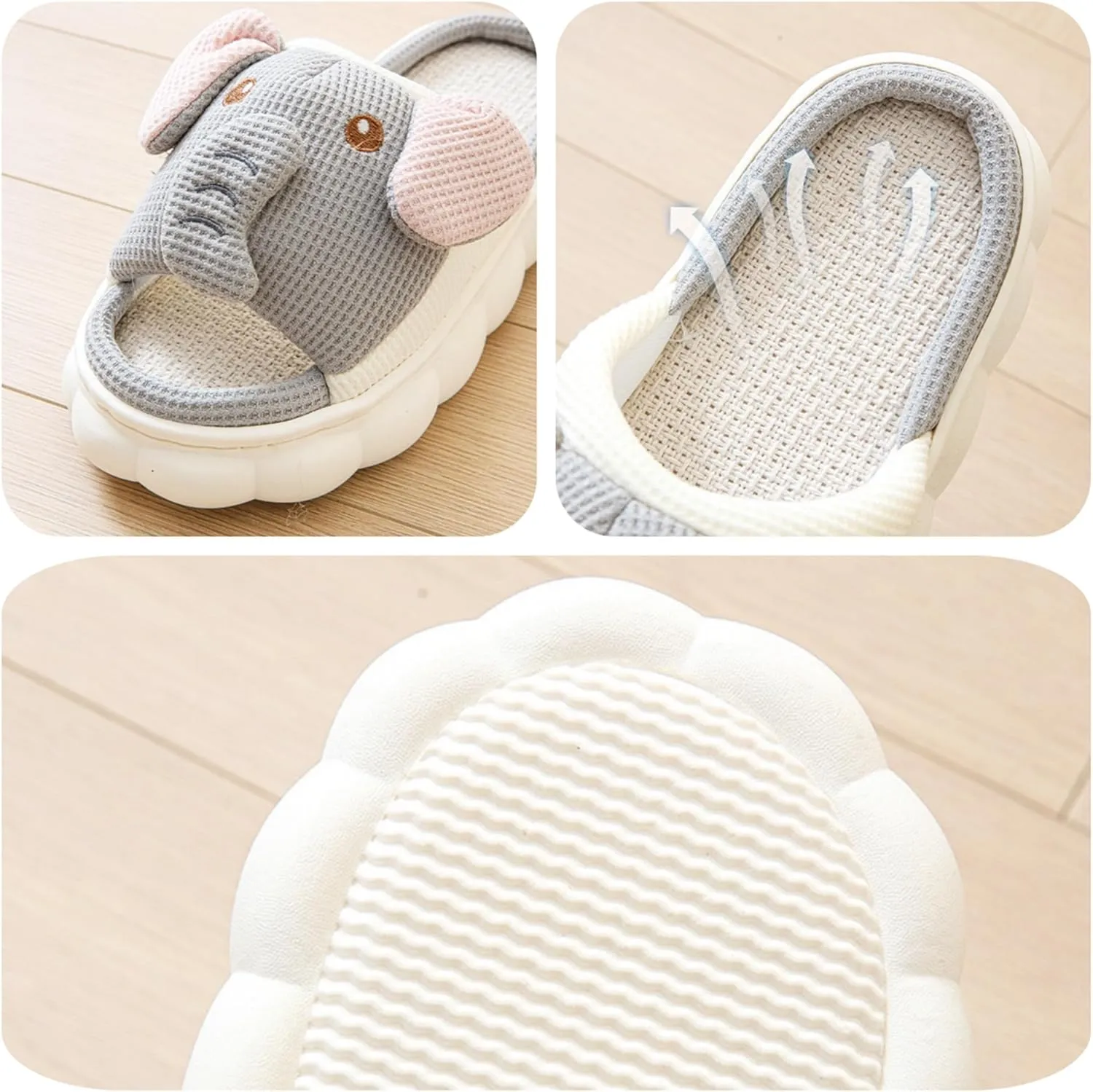 Women's Cute Animal Pig Slippers - Soft, Cosy Four Seasons Home Linen Slippers