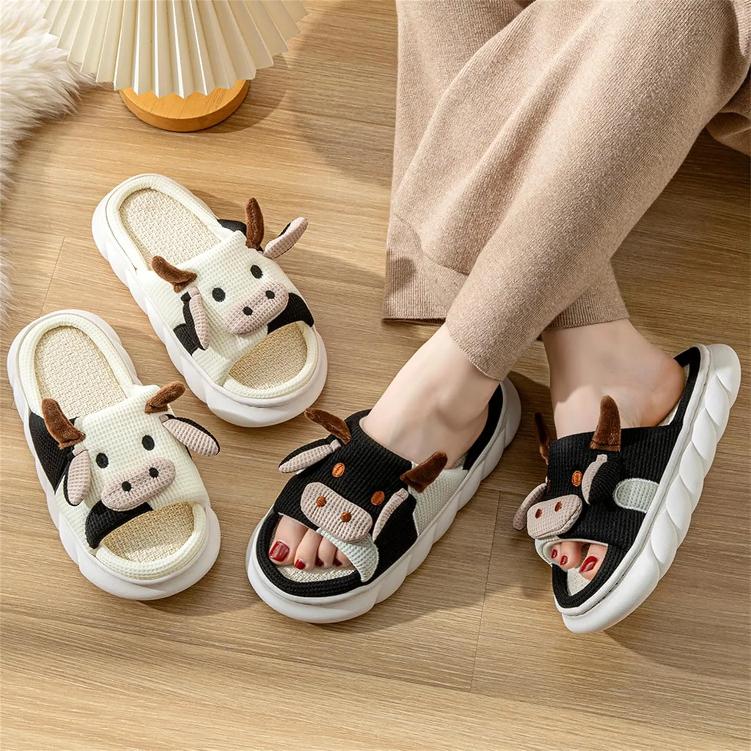 Women's Cute Animal Pig Slippers - Soft, Cosy Four Seasons Home Linen Slippers
