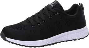 Women's Fashion Sneaker Non Slip Lace Up Comfort Women's Work or Walking Sneakers Red Tennis Shoes Black Platform Loafer Women Black Sneakers