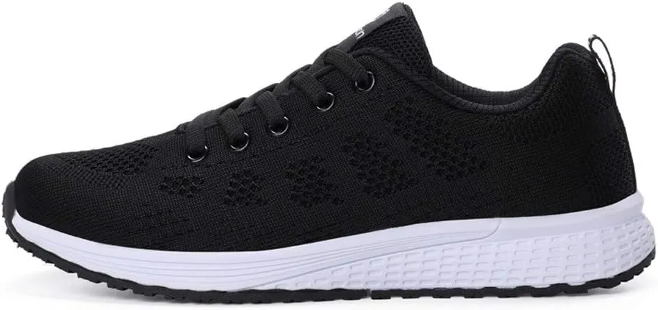 Women's Fashion Sneaker Non Slip Lace Up Comfort Women's Work or Walking Sneakers Red Tennis Shoes Black Platform Loafer Women Black Sneakers