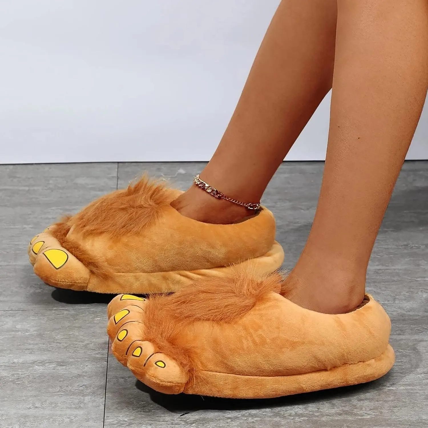 Women's Fuzzy Slippers Cute Cartoon Design Novelty Slippers Winter Womens Shoes Indoor Outdoor Slip on