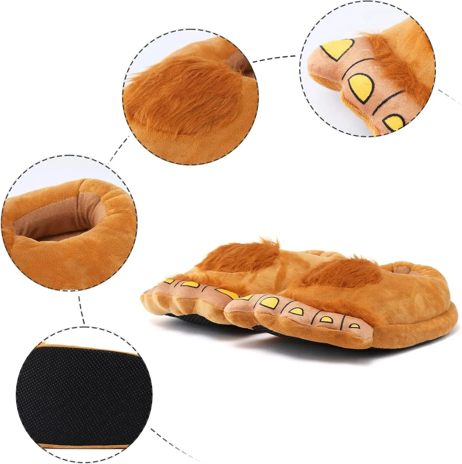 Women's Fuzzy Slippers Cute Cartoon Design Novelty Slippers Winter Womens Shoes Indoor Outdoor Slip on