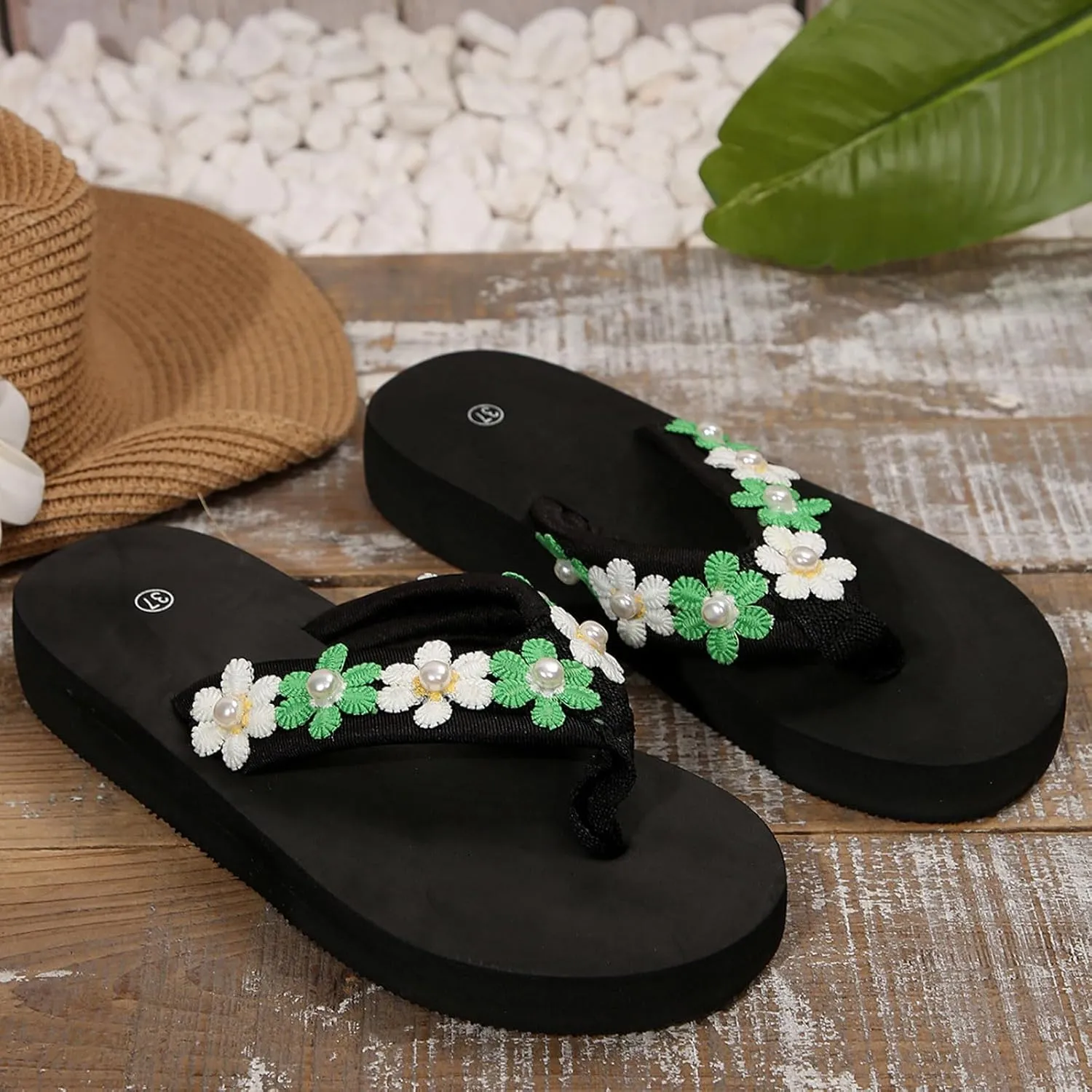 Women's Summer Fashion Flip-Flops Casual Comfortable Thong Sandal with Arch Support Pillow Shower Slippers